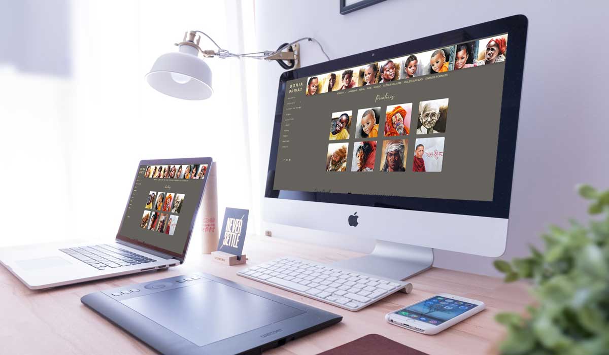 Sonia Privat, site vitrine artiste peintre avec boutique WooCommerce à Rodez